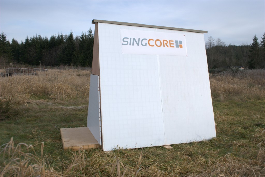 Ice Fishing Shanty Nonwarping patented wooden pivot door, sliding