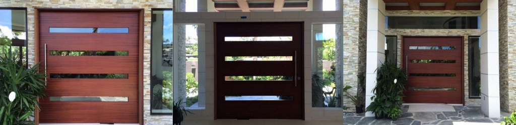 3 views of best pivot door lightweight high strength non warp insulated pivot doors