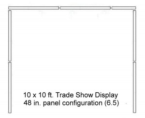 10x10 trade show booth layout with 6-5 48 inch lightweight high strength trade show display panels