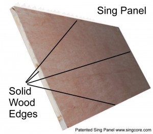 Sing Panel 4 ft x 8 ft x 1.5 inch with embedded solid wood edges