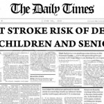 Heat stroke risk of death to children and seniors newspaper headline no climate control for poverty