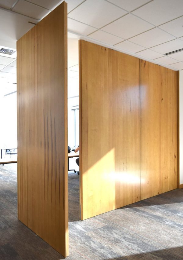 10 ft x 5 ft x 2.25 inch pivot sliding door maple wooden room dividers