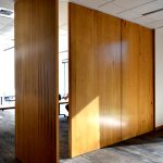 Beautiful-Wood-Stave-Pivot-Door for Medical Facilities