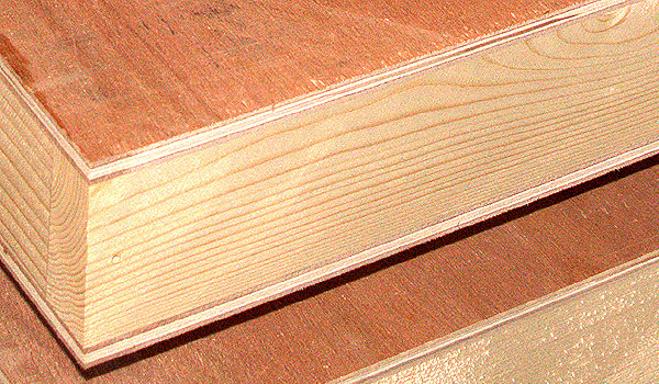 Plywood Skin Trimmed Panel Corner Solid Wood Edge