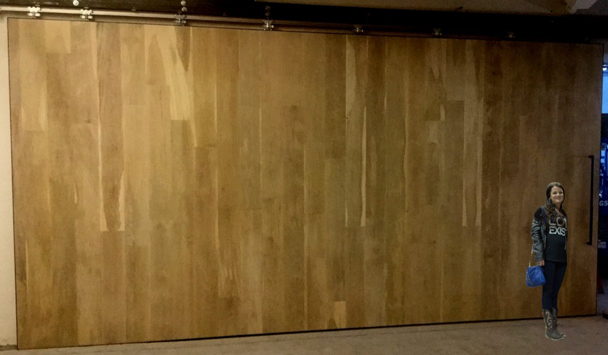 warp free wood stave sliding door 25 ft. long wire brushed white oak insulated 50 yr guarantee