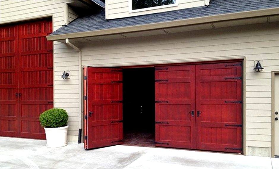 Bifold Doors Weatherproof Wood Garage, Horizontal Bifold Garage Door Plans